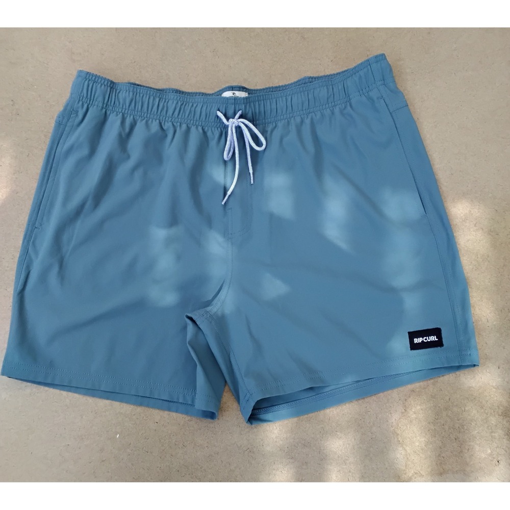 Rip Curl Laydays Mens Boardshorts Blue Teal Elastic Waist Swim Trunks Size XL